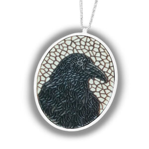 Karga Mozaik Gümüş Kolye